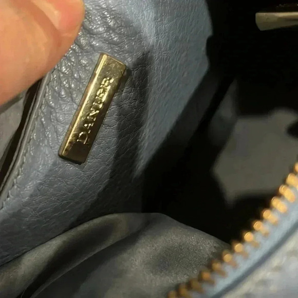 Daniel  Sky Blue Leather Hobo Satchel Shoulder Handbag - Picture 9 of 10